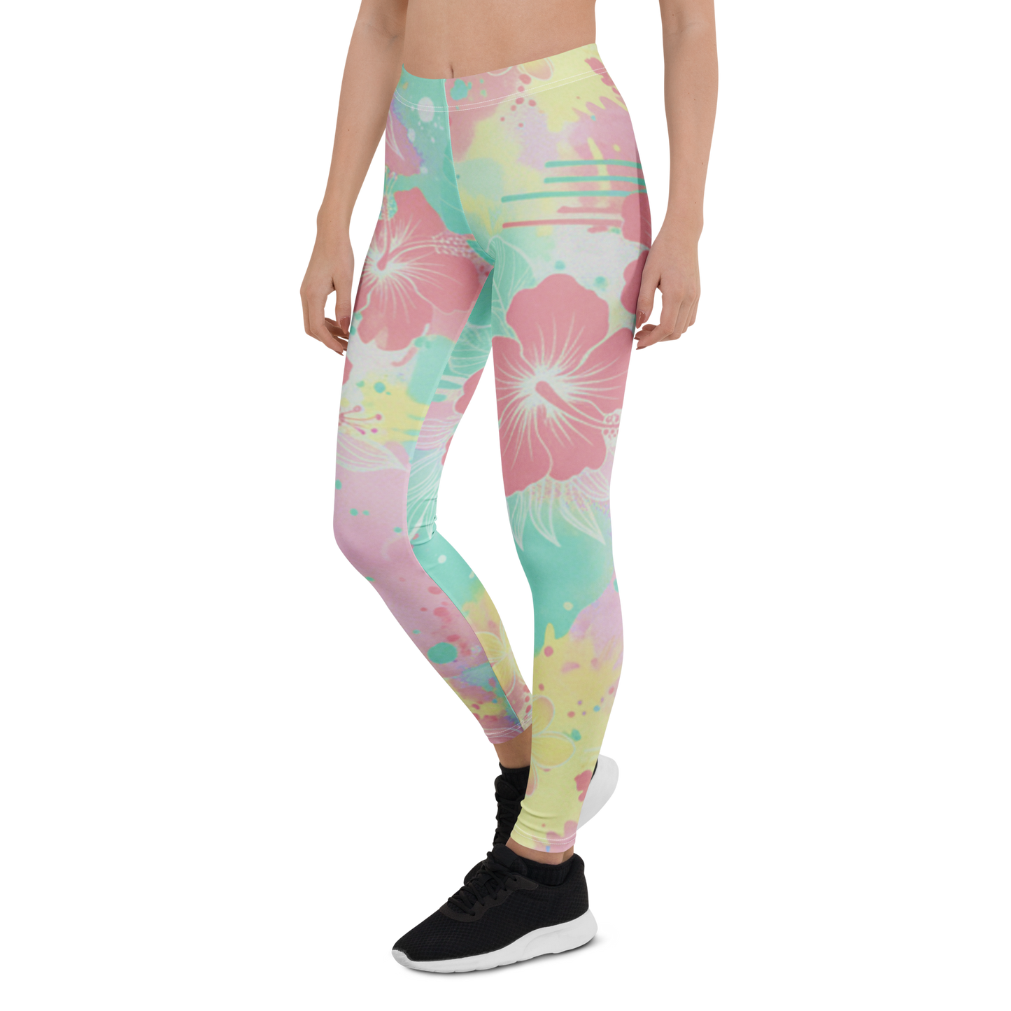 Kailani Hawaiian Floral Athletic Leggings - UPF 50+ Four-Way Stretch