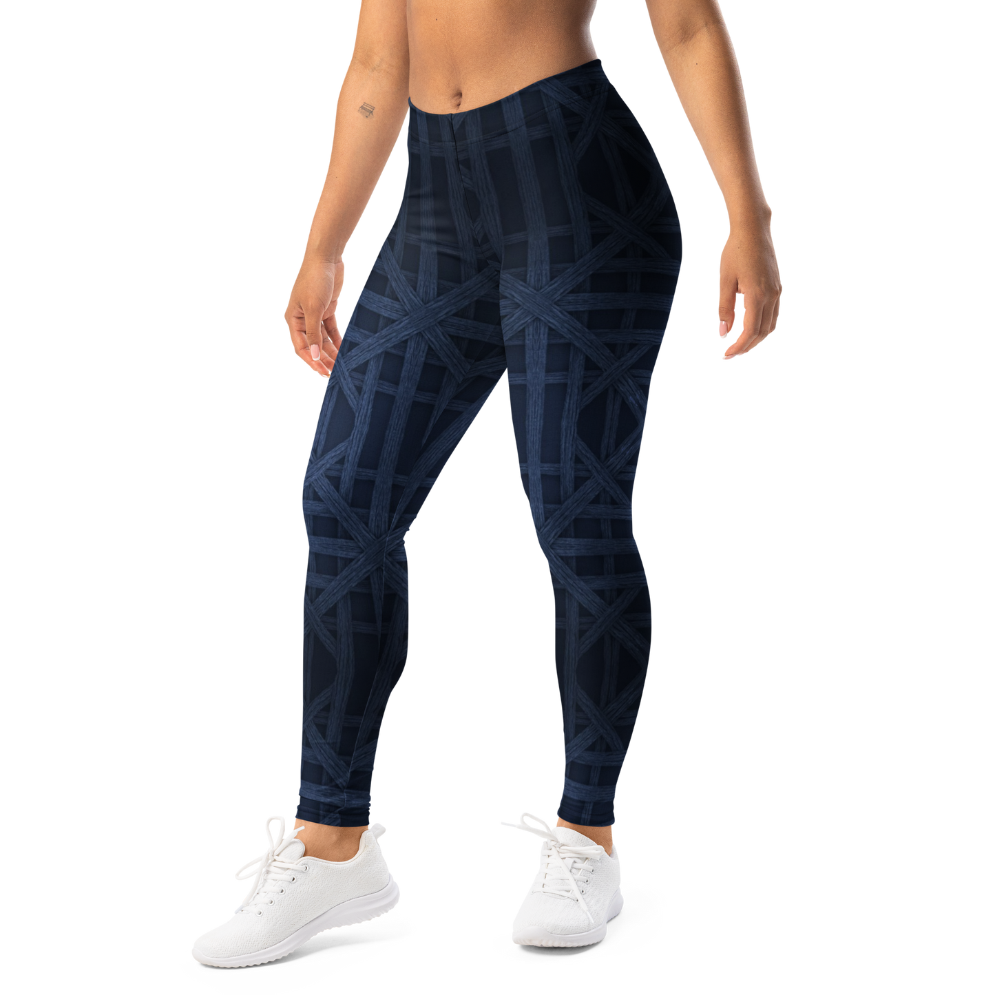 Kailani Navy Braid Athletic Leggings - UPF 50+ Four-Way Stretch