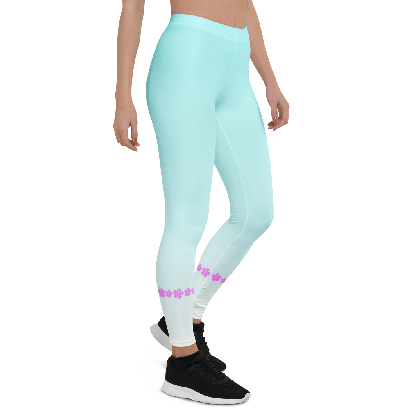Kailani Hibiscus Wave Athletic Leggings - UPF 50+ Four-Way Stretch