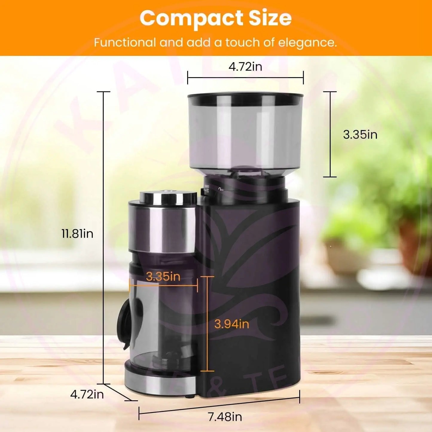 Conical Bur Coffee Bean Electric Grinder with 25 Grind Settings