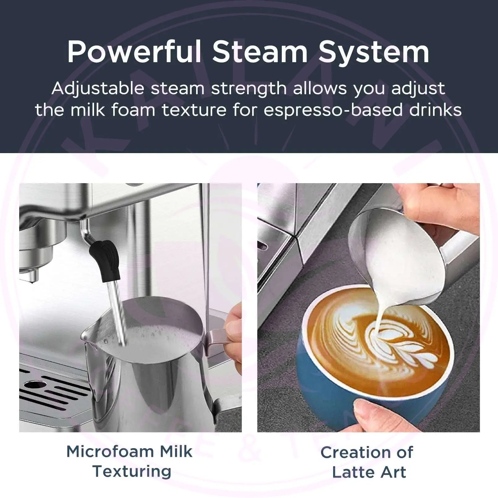 Geek Chef Espresso Machine, 20 Bar Espresso Machine With Milk Frother For Latte, Cappuccino, Macchiato, For Home Espresso Maker, 1.8L Water Tank, Stainless Steel, Ban On Amazon Royalessencelux