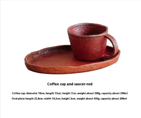 Handcrafted Japanese Pottery Coffee Set - Artisan Clay Mugs & Saucers - Kailani Coffee & Tea Co.