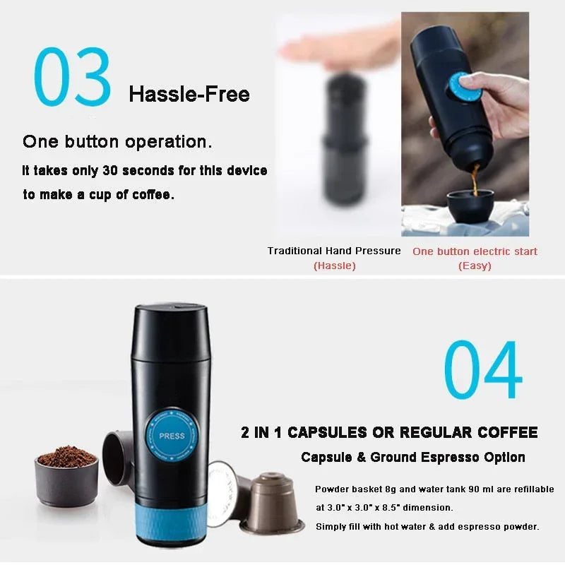 Portable Espresso Maker - Brew Barista-Quality Coffee Anywhere You Go! - Kailani Coffee & Tea Co.