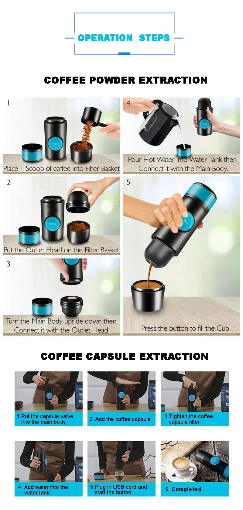 Portable Espresso Maker - Brew Barista-Quality Coffee Anywhere You Go! - Kailani Coffee & Tea Co.