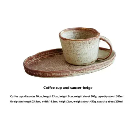 Handcrafted Japanese Pottery Coffee Set - Artisan Clay Mugs & Saucers - Kailani Coffee & Tea Co.