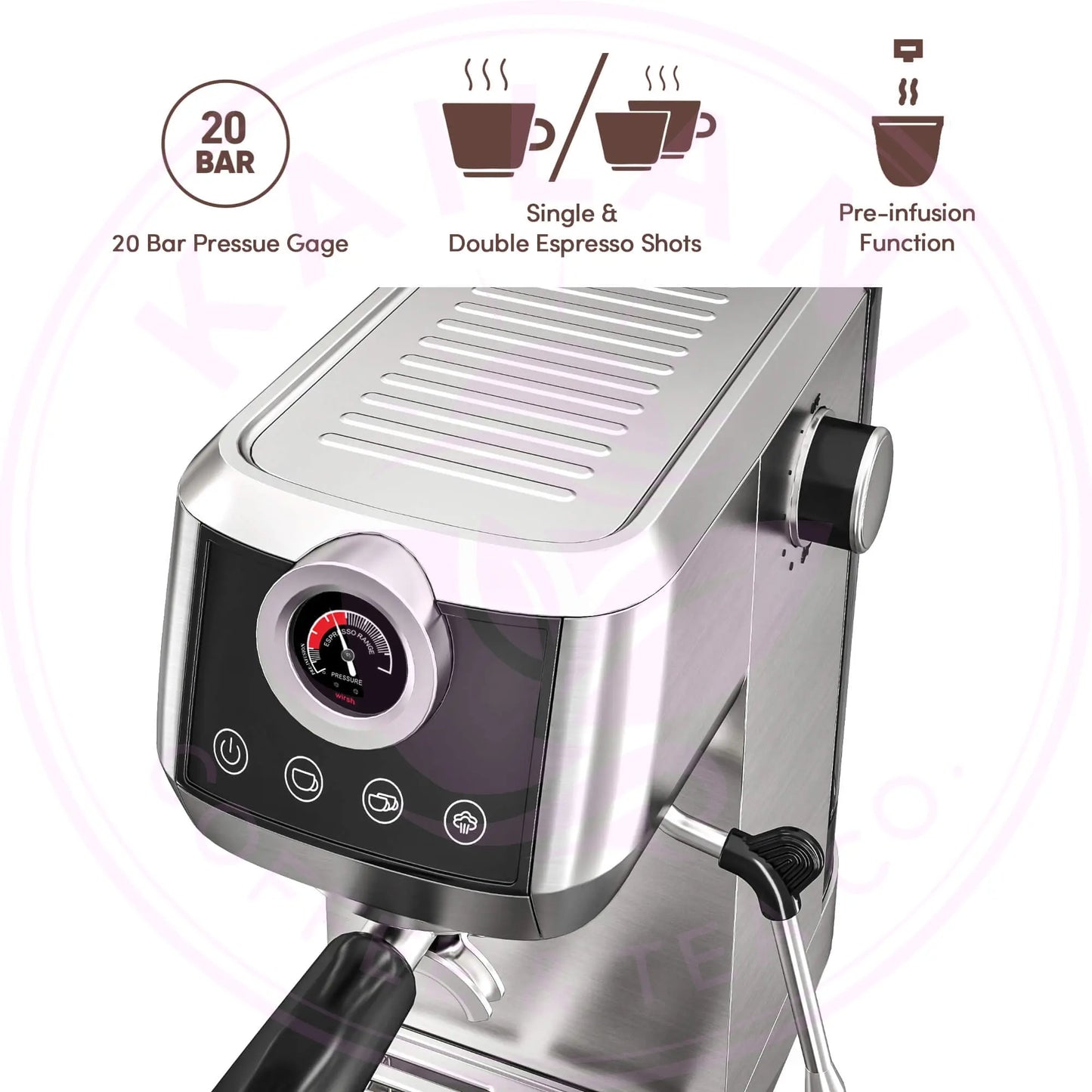 Espresso Machine 20 Bar - Wirsh Home Barista Plus