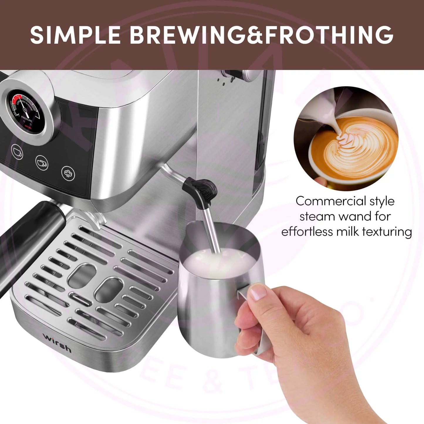 Espresso Machine 20 Bar - Wirsh Home Barista Plus