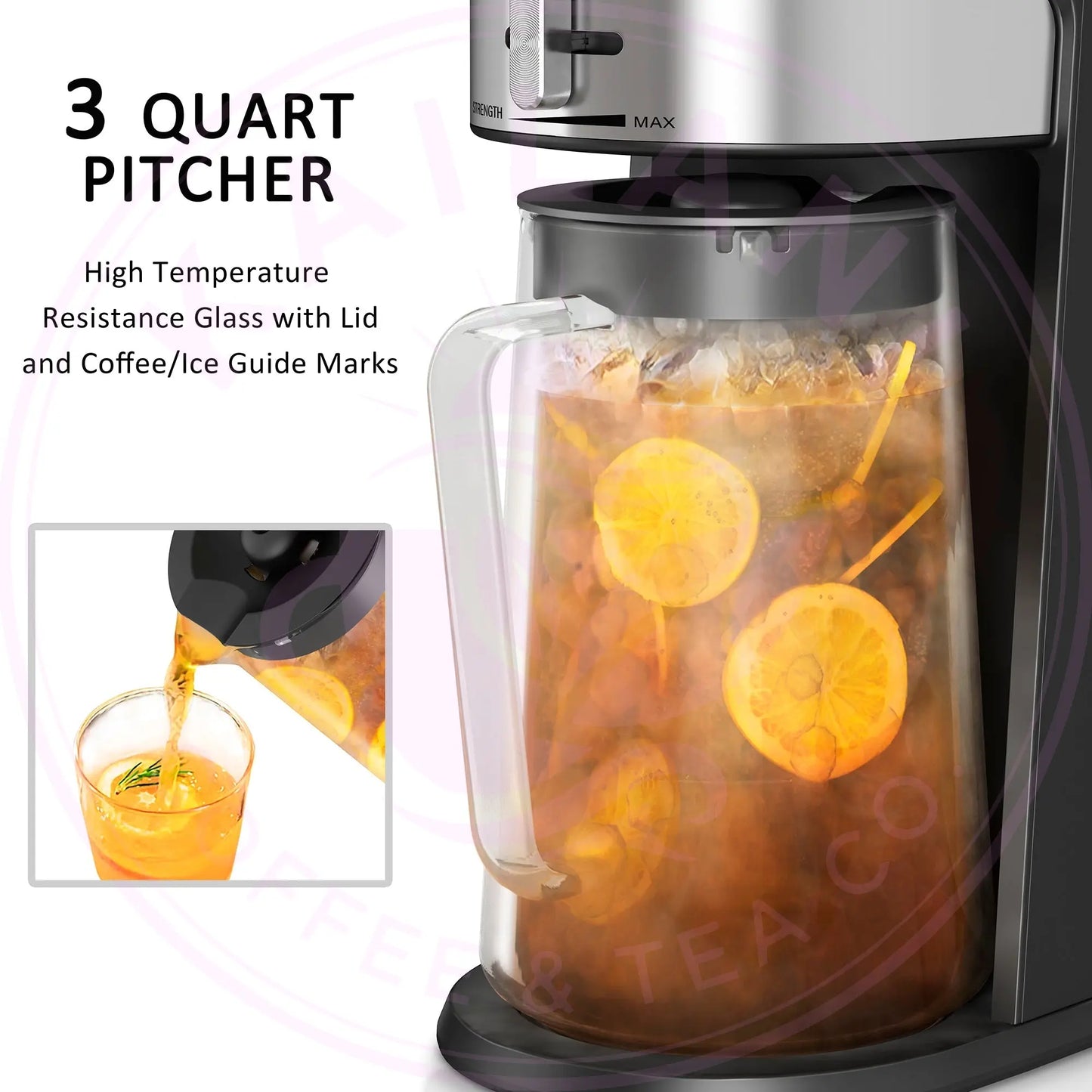 Iced Coffee & Tea Maker - Wirsh 85 oz Pitcher